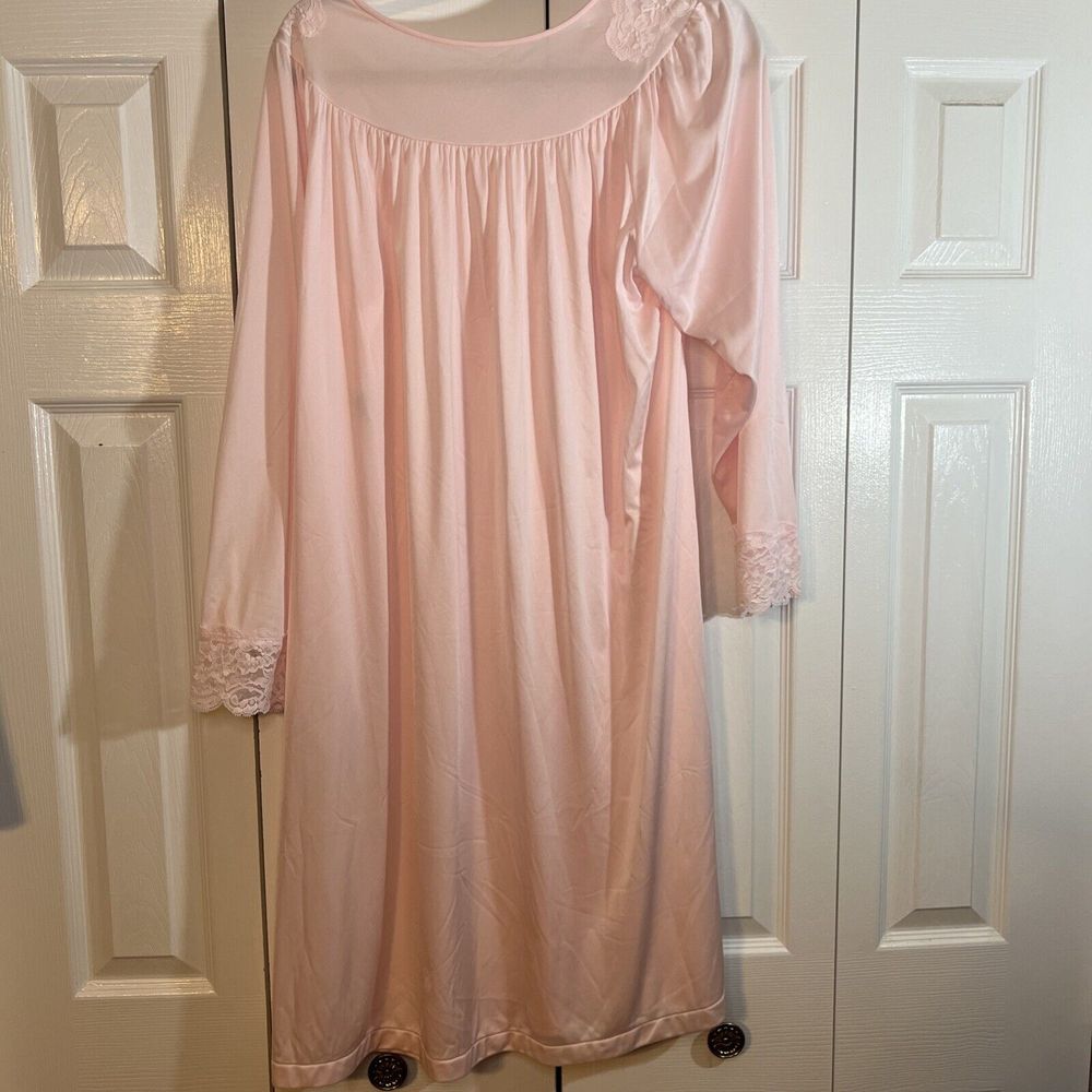 Shadowline Cuddlemere Nylon Fabric Lingerie‎ Nightgown Medium Pink NWT - Picture 4 of 10